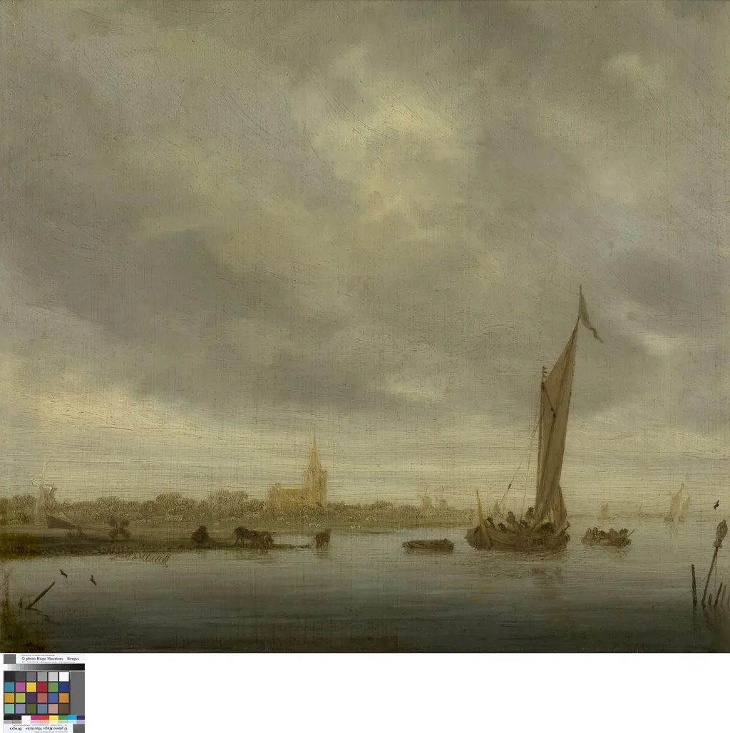 Rivierlandschap, by Jan van Goyen, oil, 1644