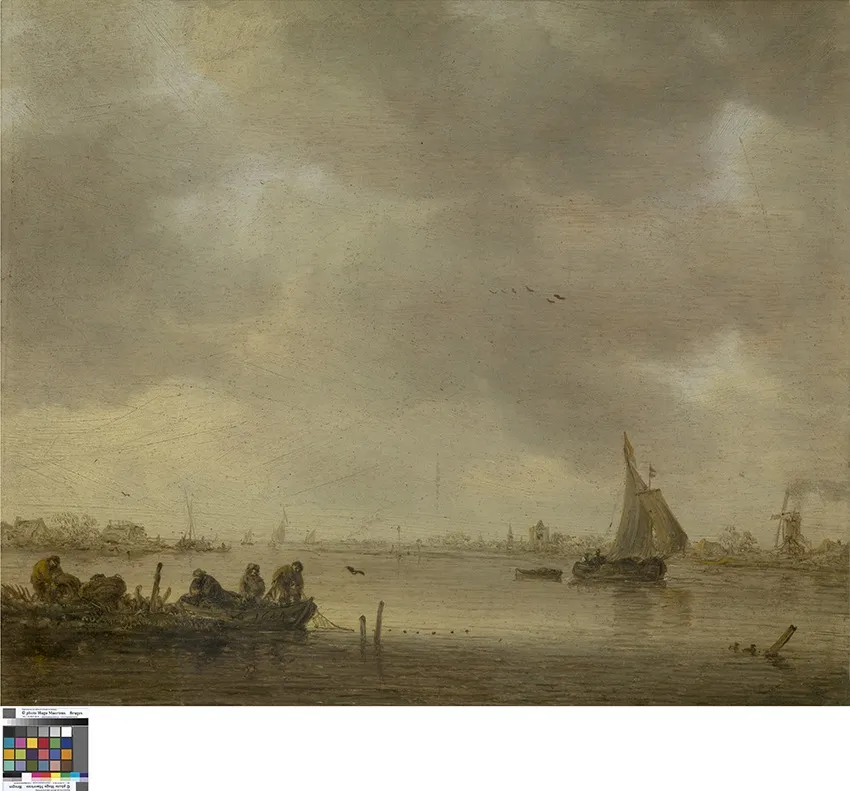 Rivierlandschap, by Jan van Goyen, oil, 1644