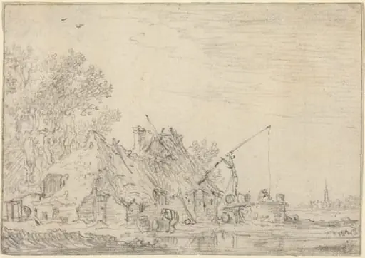 Rustic House with a Well, by Jan van Goyen