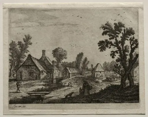 The Plank over the Stream, by Jan van Goyen