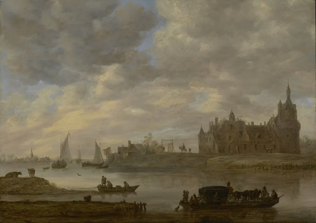 View of Duurstede Castle at Wijk bij Duurstede, by Jan van Goyen, oil, 1649