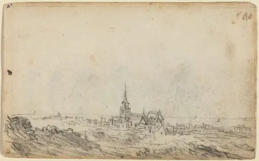 View of Scheveningen [recto], by Jan van Goyen