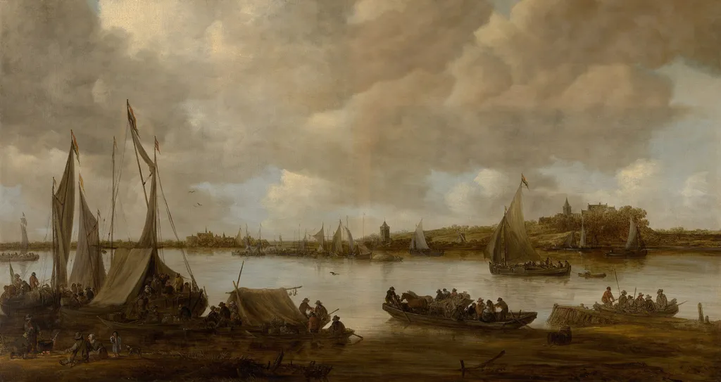 View of the Rhine near Hoog-Elten, by Jan van Goyen, oil, 1653