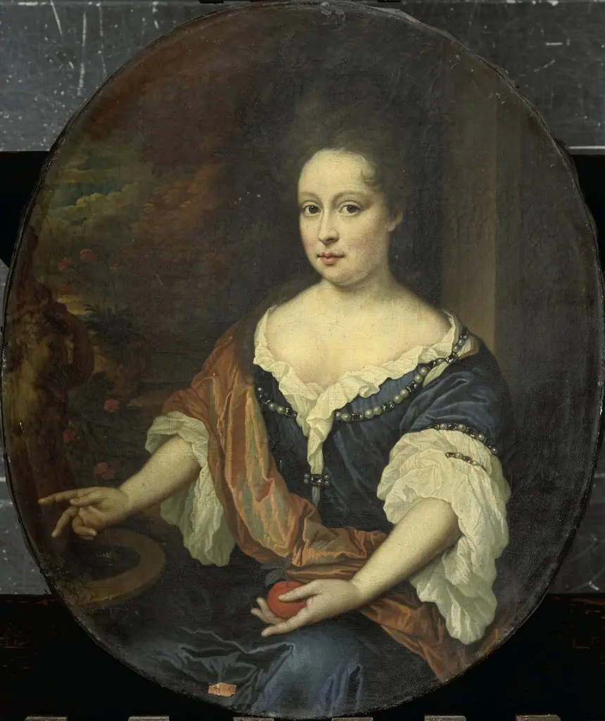 Portrait of Judith Allijn (died 1702), Wife of Harmen Lijnslager, by Jan van Haensbergen