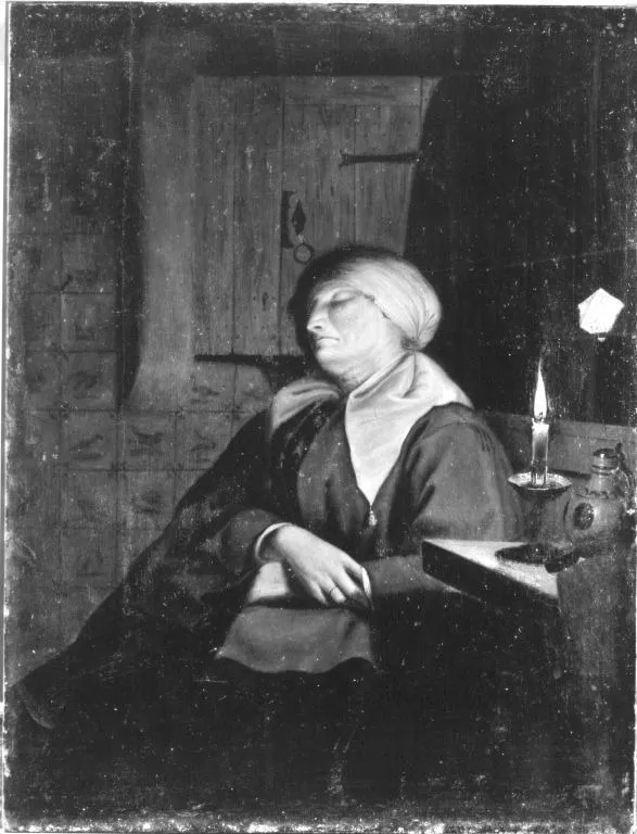 Schlafende Frau, by Jan van Haensbergen, unspecified, 1673