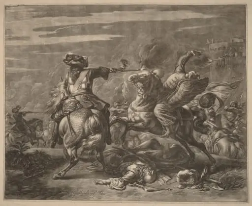 A Horseman Shooting a Turk from His Horse, by Jan van Huchtenburgh