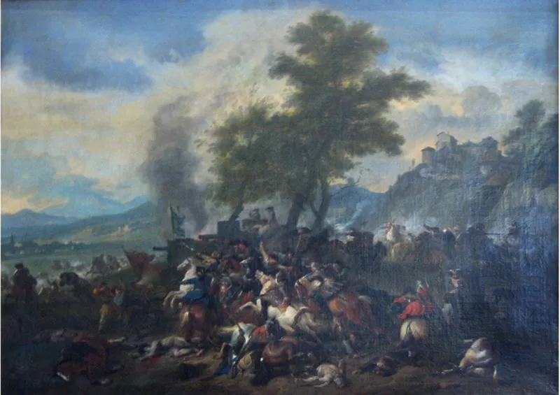 Prins Eugens slag ved Schellenberg, by Jan van Huchtenburgh, oil, 1699