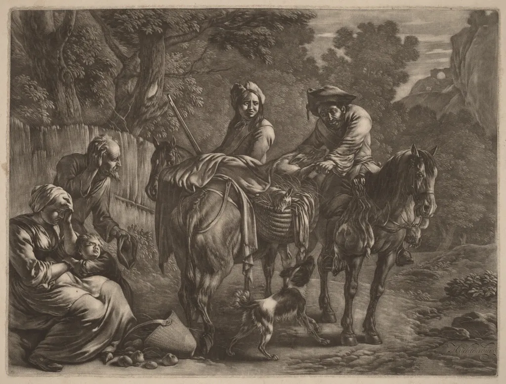 Robbers on Horseback, by Jan van Huchtenburgh, ink, 1690