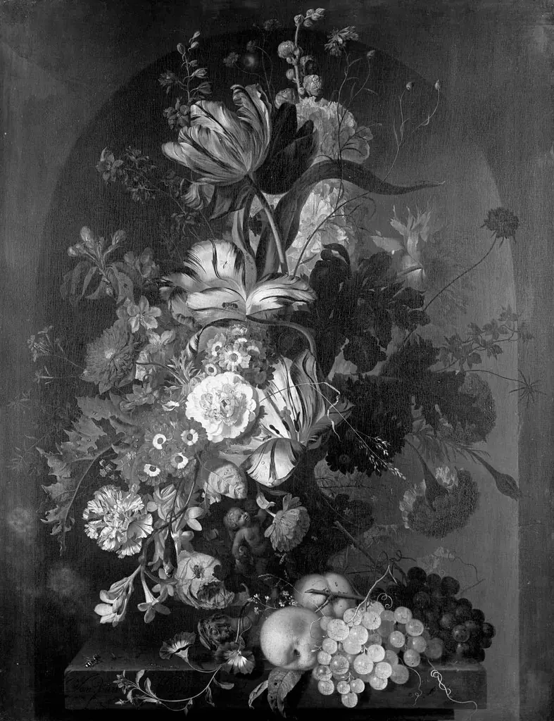 Blumenstrauß vor Nische, by Jan van Huysum