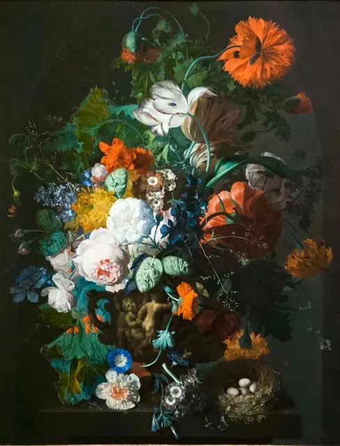 Flower Still Life with Bird's Nest