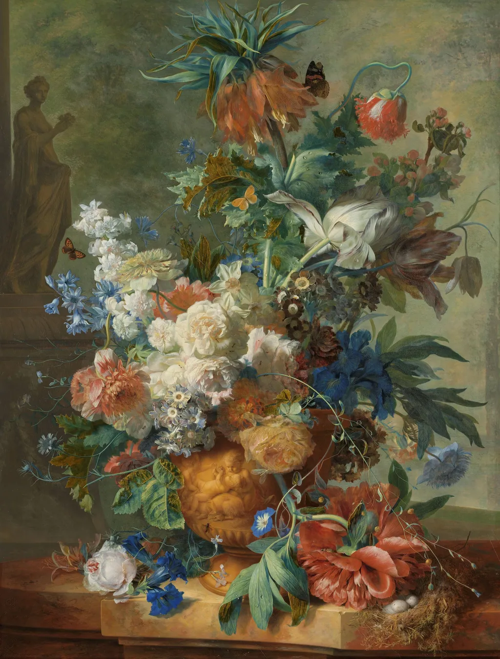Still Life with Flowers, by Jan van Huysum, oil, 1723