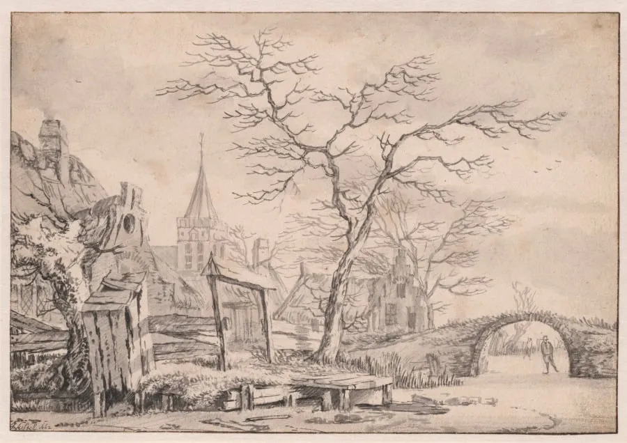 Winter Landscape with Skater, by Jan van Kessel, 1662