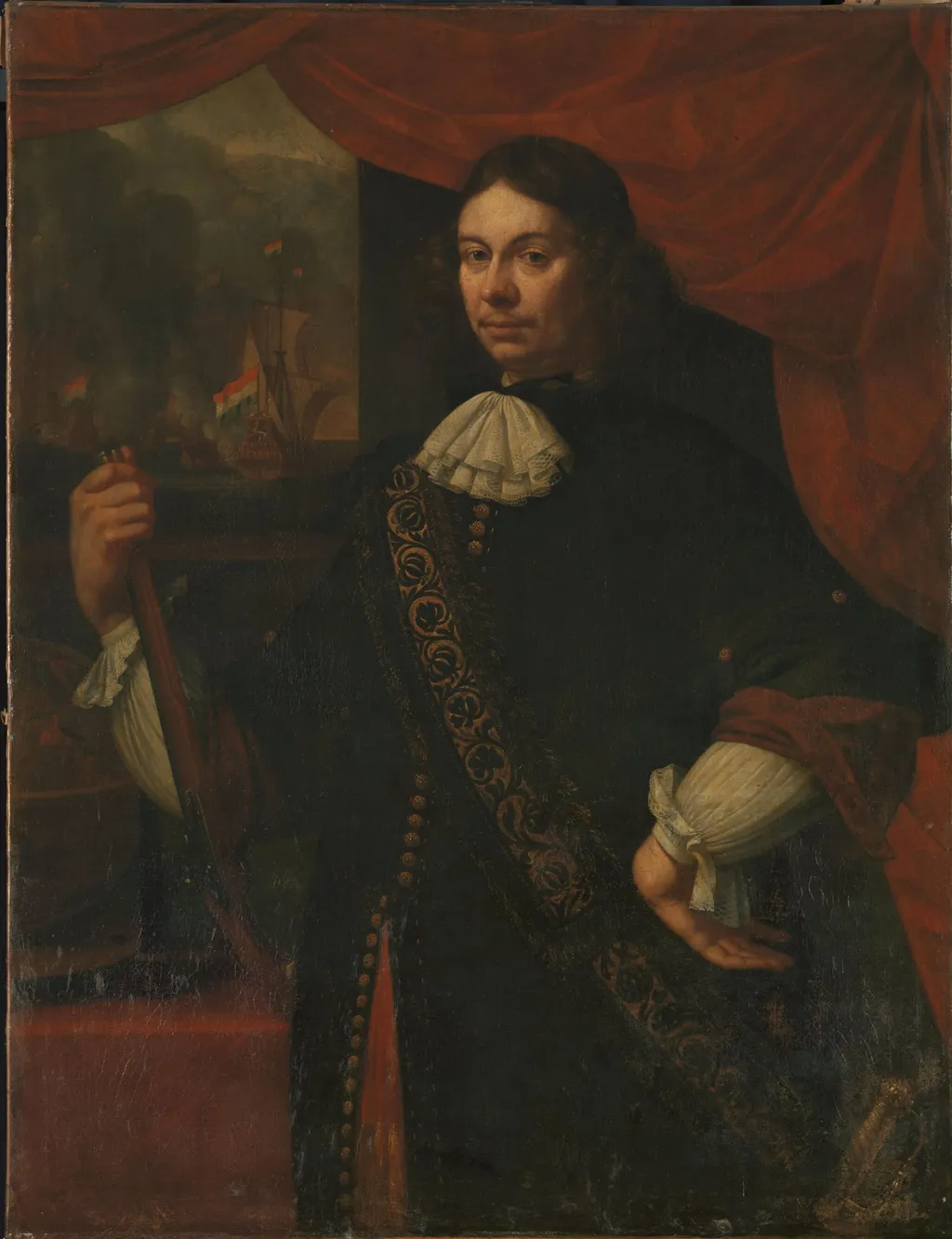 Portrait of Cornelis Jacobsz de Boer, Captain in the Navy, by Jan van Neck, unspecified, 1674