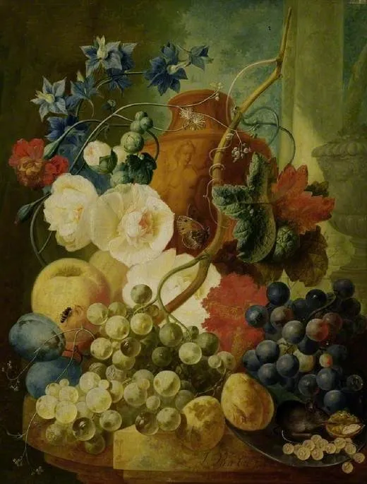 Fruit piece, by Jan van Os, oil, 1786