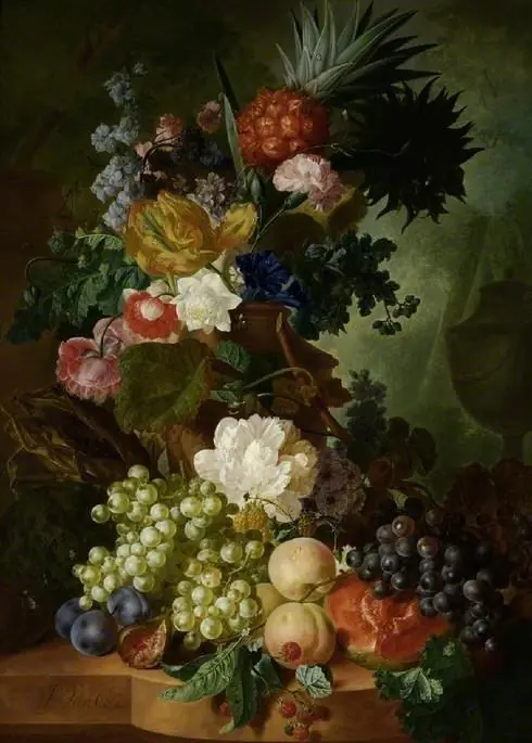 Vase of flowers and fruit, by Jan van Os