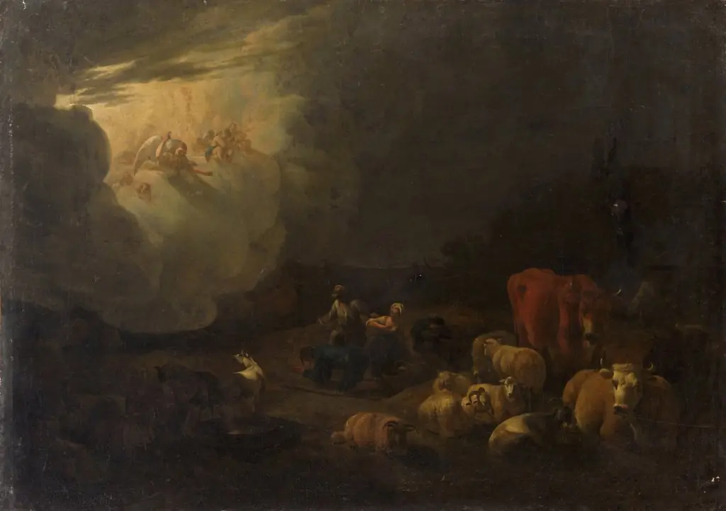 The annunciation to the shepherds, by Jan van Ossenbeeck