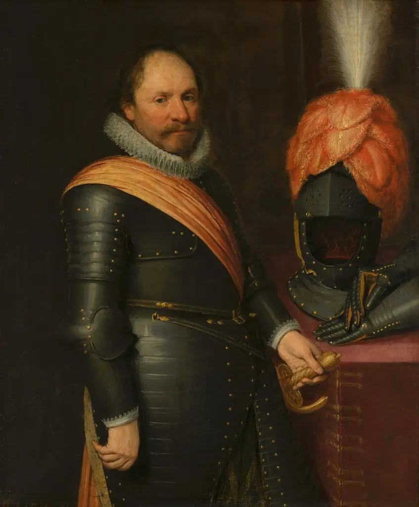 Portret van een onbekende officier, by Jan van Ravesteyn