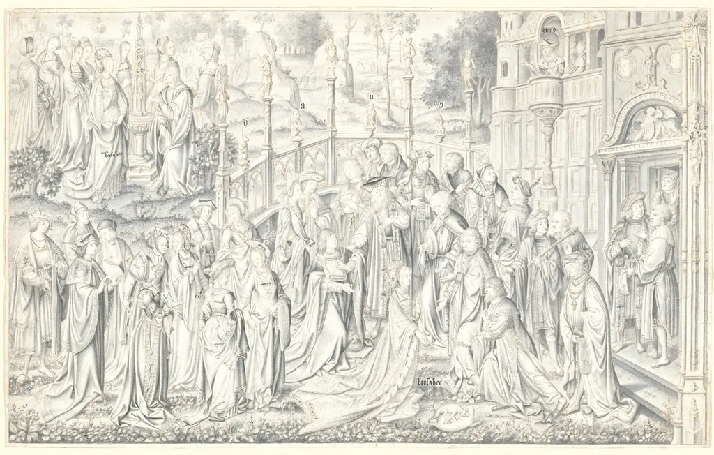 David and Bathsheba, by Jan van Roome, ink, 1515