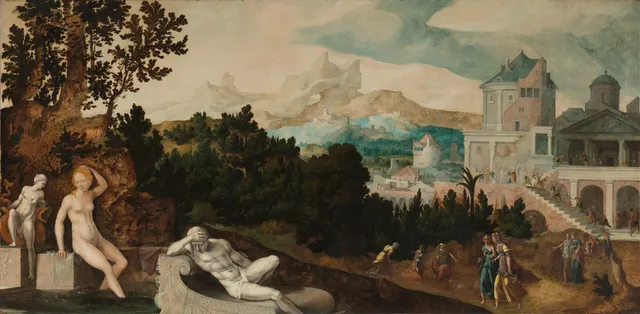 Landscape with Bathsheba — Jan van Scorel
