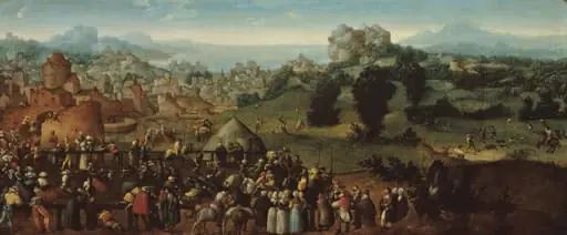 Landscape with Tournament and Hunters, by Jan van Scorel