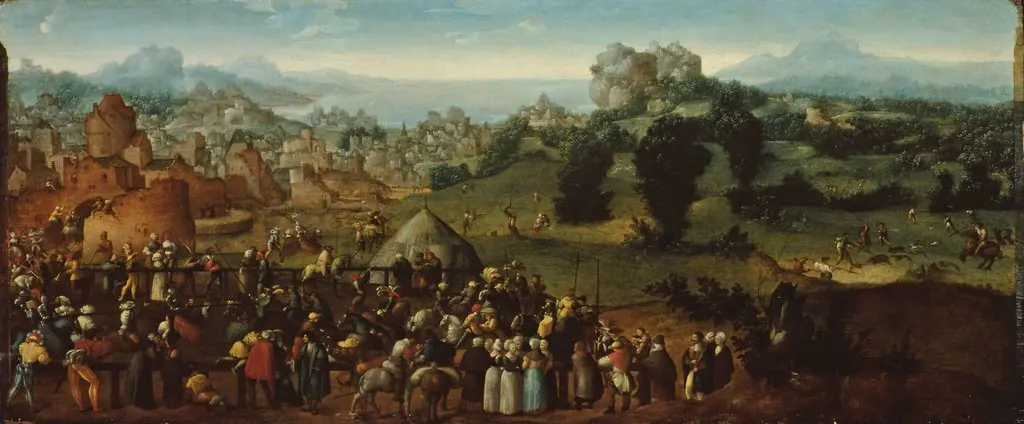 Landscape with Tournament and Hunters, by Jan van Scorel