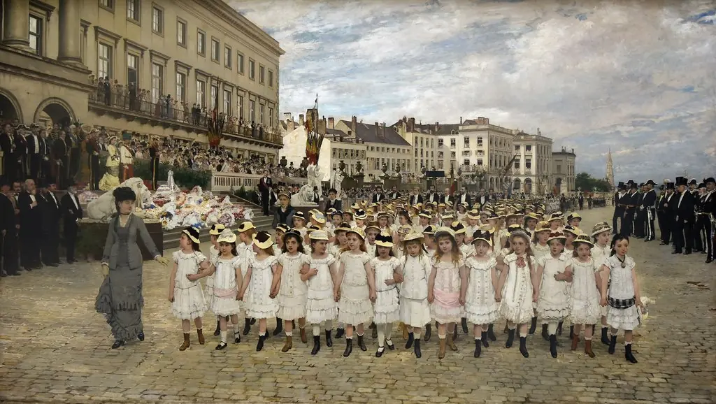 The procession of the schools in 1878, by Jan Verhas
