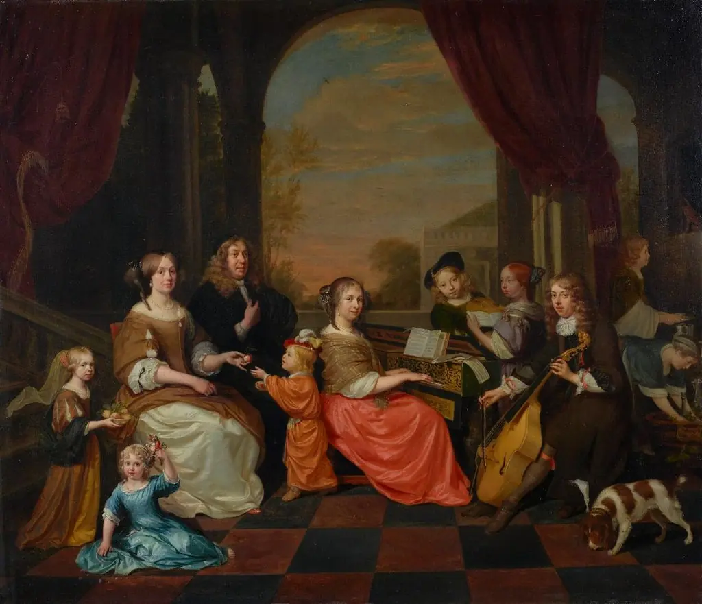 Gruppenbildnis einer musizierenden Familie, by Jan Verkolje