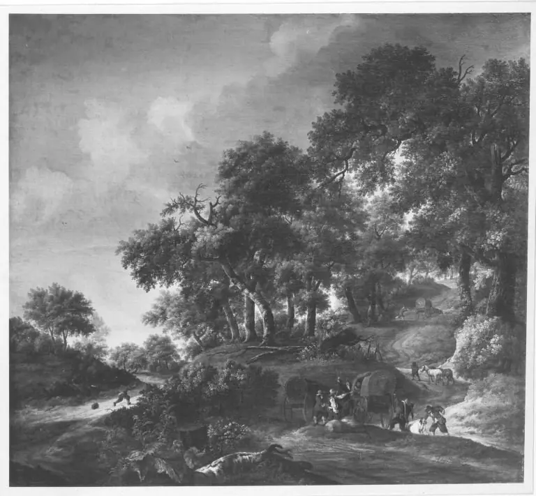 Waldlandschaft mit Überfall, by Jan Vermeer van Haarlem