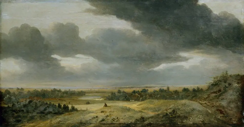 View from the dunes across the Dutch plain, by Jan Vermeer van Haarlem the Elder