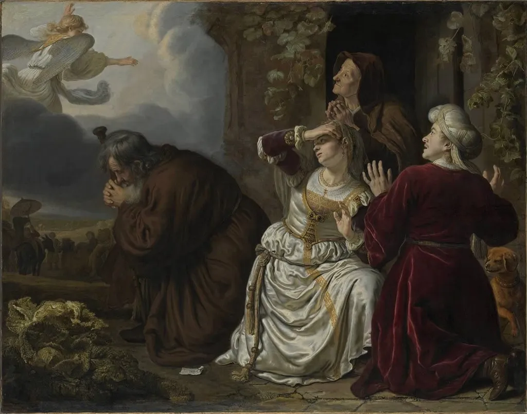 Der Engel verlässt die Familie des Tobias, by Jan Victors, unspecified, 1651