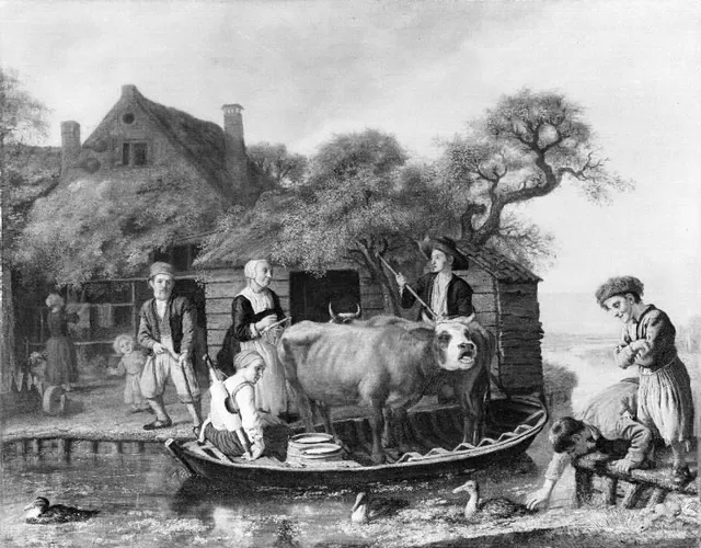 Scene outside a Dutch Farm — Jan Victors