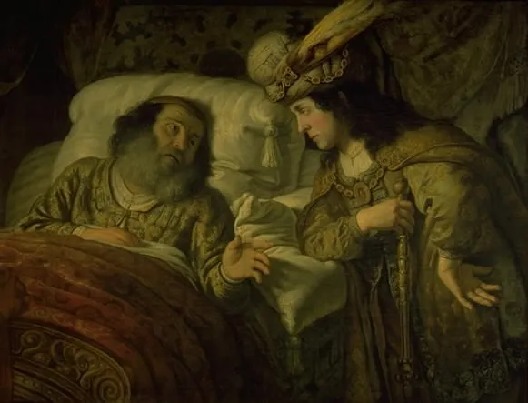 The Dying David Admonishes Solomon, by Jan Victors, oil, 1654