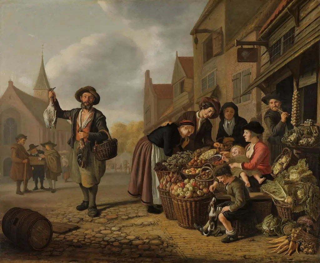 The greengrocer at the sign of 'De Buyscool', by Jan Victors