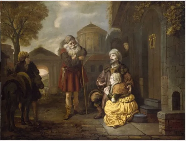 The Levite and his Concubine at Gibeah, by Jan Victors, oil, 1650