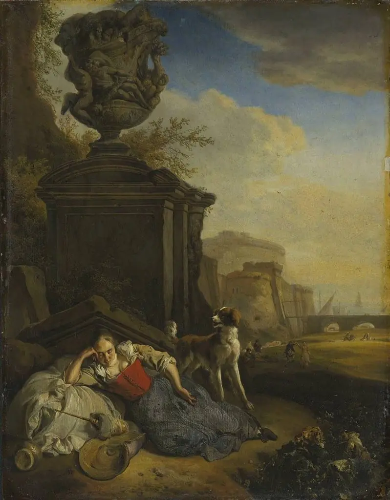 Sleeping girl, by Jan Weenix