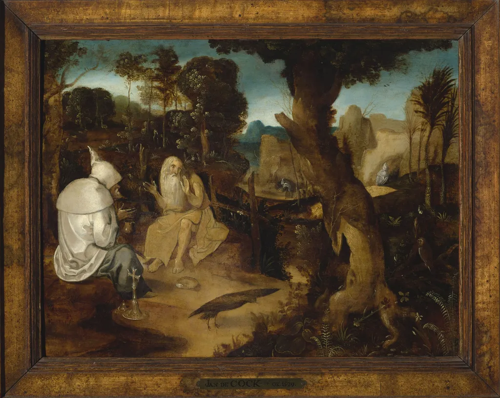 St. Anthony and St. Paul, by Jan Wellens de Cock, tempera, 1513