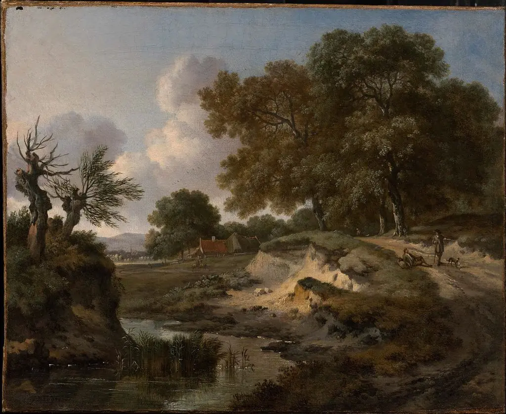 A Wooded Landscape with Travelers and a Dog on a Path, by Jan Wijnants