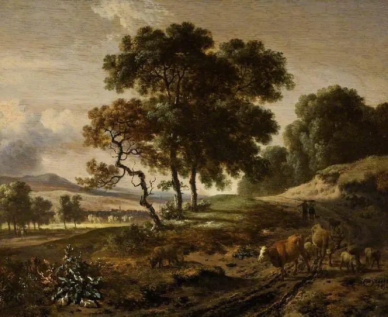 Landscape with cattle, by Jan Wijnants