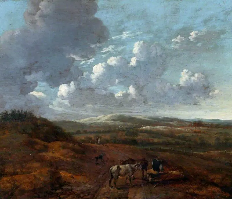 Landscape with Cattle and Herdsmen Seated on a Log, by Jan Wijnants