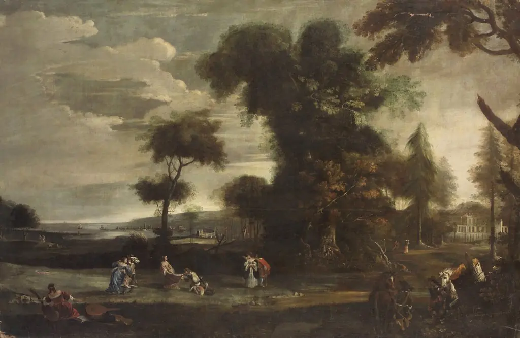 Landscape with love couple, by Jan Wildens