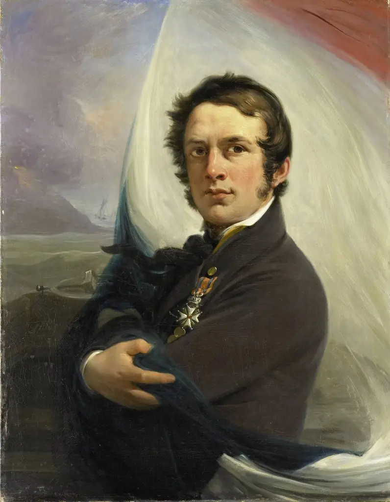 Portrait of Jacob Hobein, Rescued the Dutch Flag under Enemy Fire, 18 March 1831, by Jan Willem Pieneman