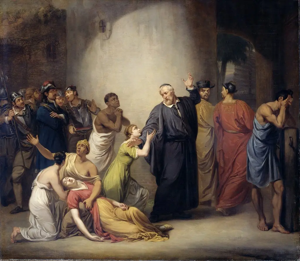 The self-sacrifice of Dutch missionary Antonius Hambroeck in Formosa, by Jan Willem Pieneman