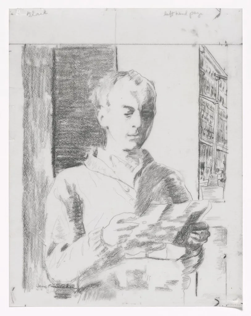 Untitled, by Jane Freilicher, graphite, 1967
