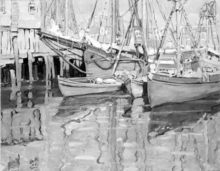 Fishing Boats, by Jane Peterson, 1917