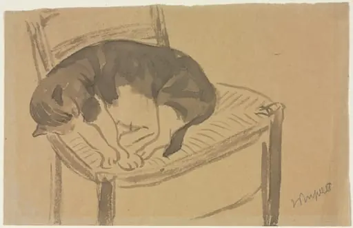 Sleeping Cat (recto), by Jane Poupelet