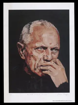 Steven Berkoff, by Janine Creaye