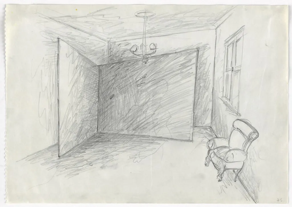 Untitled, by Jannis Kounellis, graphite, 1975