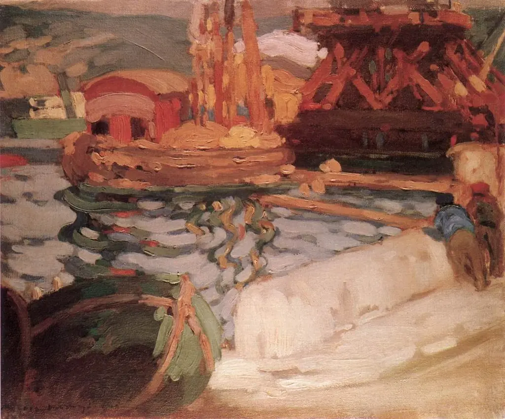Detail of Monaco Harbour, by János Vaszary