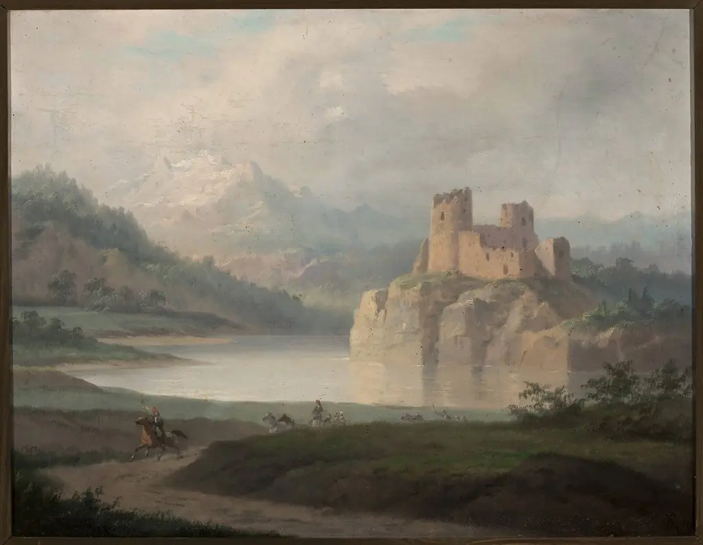 Ruins of the castle in Czorsztyn, by January Suchodolski