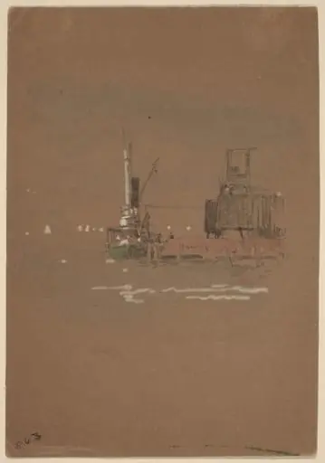 Hudson River Brick Piers, by Jasper Francis Cropsey